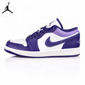 Air Jordan 1 Low White/Purple 553558-515 Unisex Sneakers