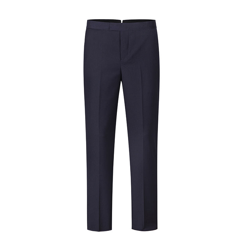Thom Browne Style Men's Tailored Trousers with Signature Four-Bar Detail