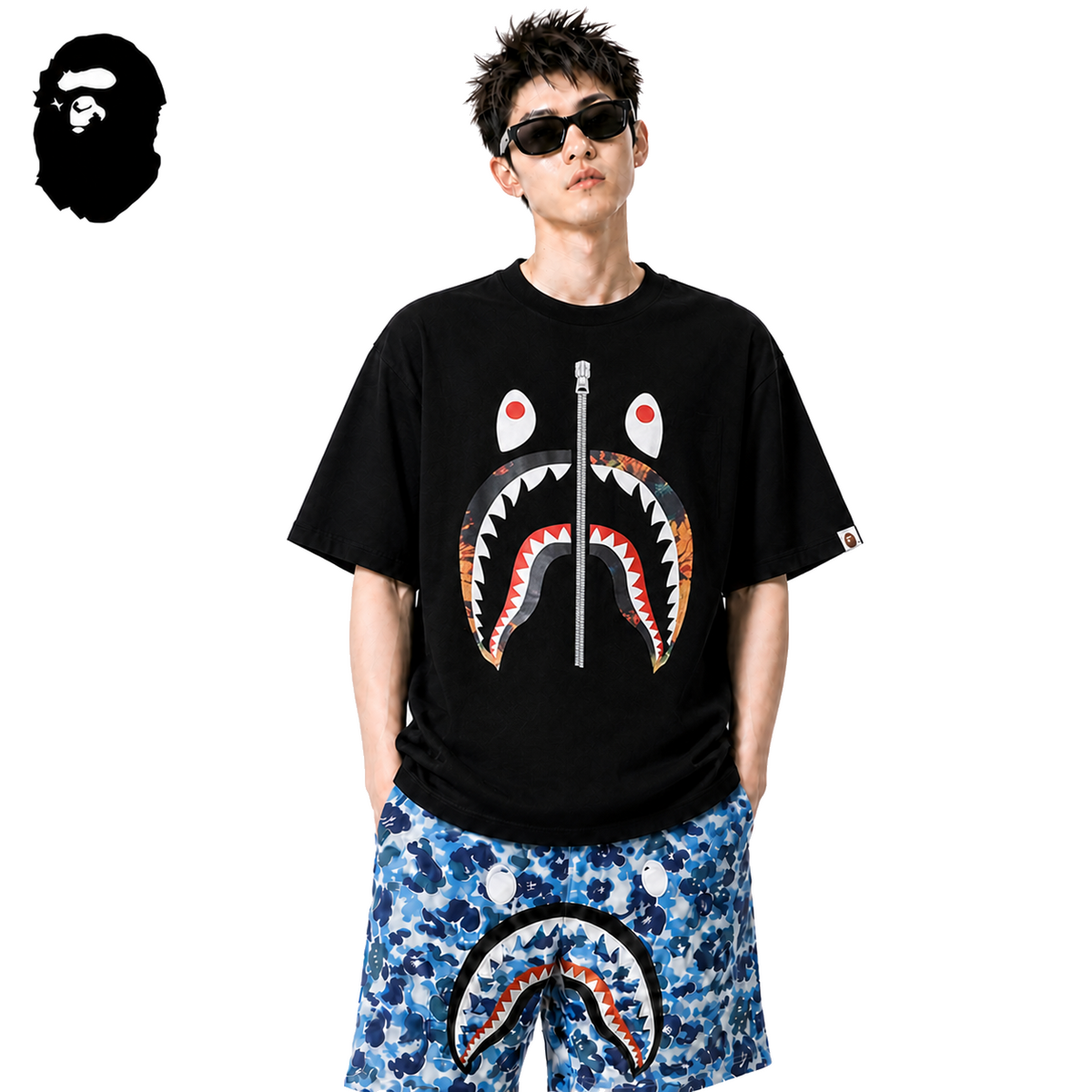 BAPE Shark Face Men's Graphic T-Shirt - Black