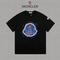 Moncler Watercolor Graffiti Logo Graphic Tee Black