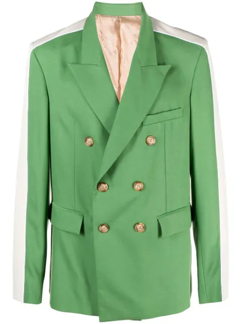 Ahluwalia colour-block double-breasted blazer
