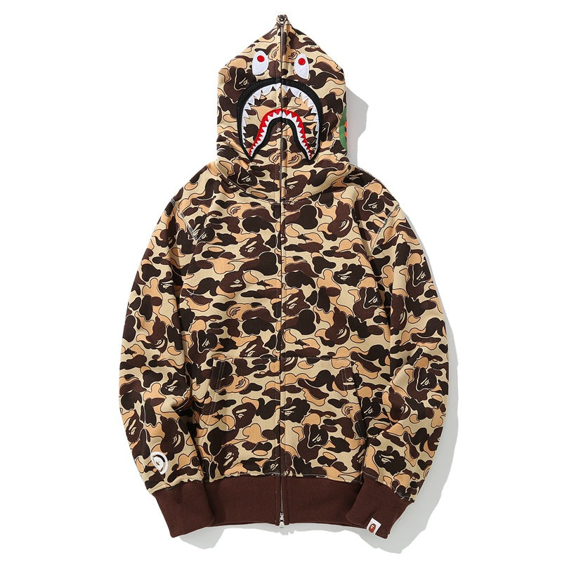 BAPE Camo Shark Hoodie - Grey Blue & Khaki
