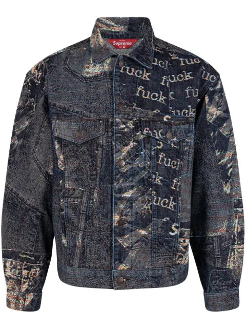 Supreme Archive denim jacquard trucker jacket