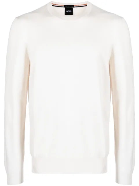 BOSS logo-embroidered cotton jumper