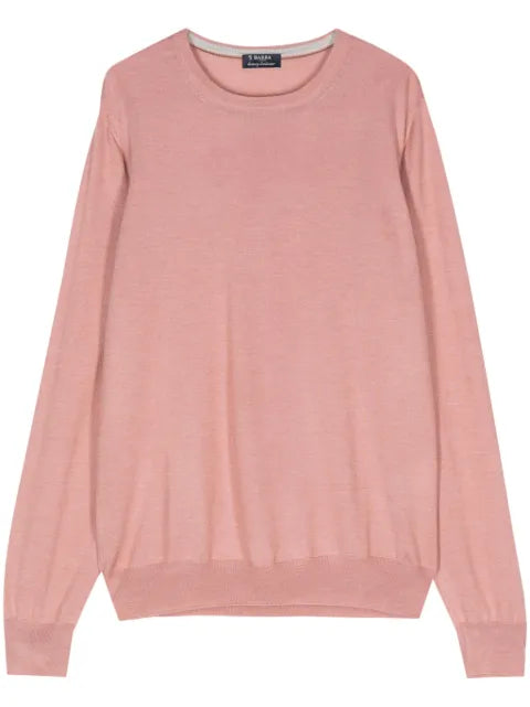 Barba fine-knit virgin wool silk jumper