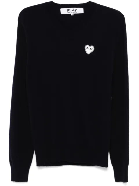 Comme Des Garçons Play heart-embroidered sweater