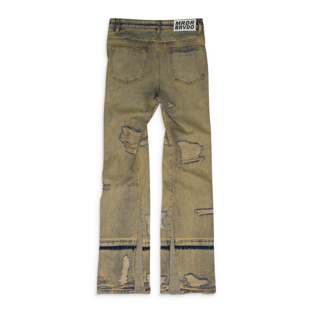 BLUE UNFURLED STRAIGHT-FIT JEANS