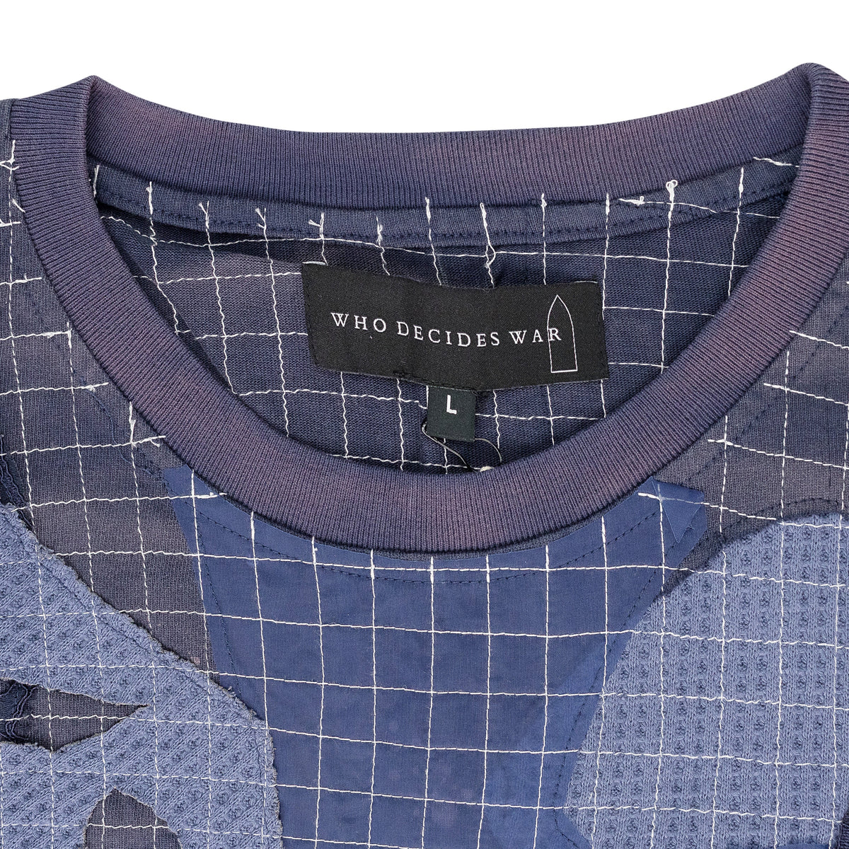 INDIGO GRID SHORT SLEEVE T-SHIRT