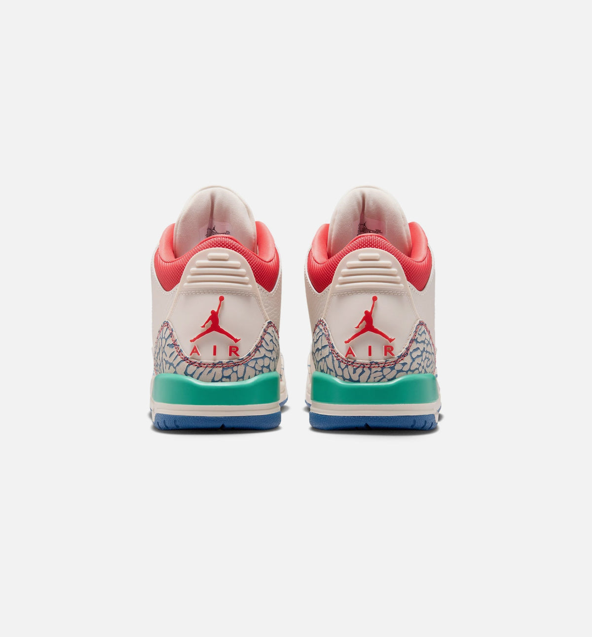 Air Jordan 3 Retro Play Your Way Big Kids' Lifestyle Shoes - Chalk/Track Red/True Blue/Kinetic Green