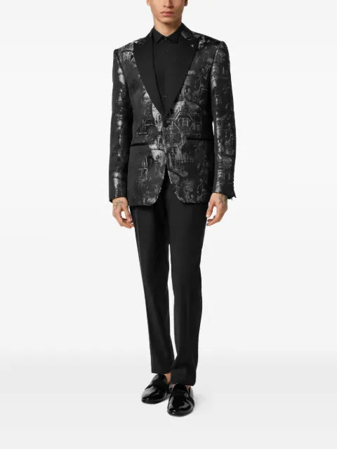 Philipp Plein jacquard blazer lord fit Skull