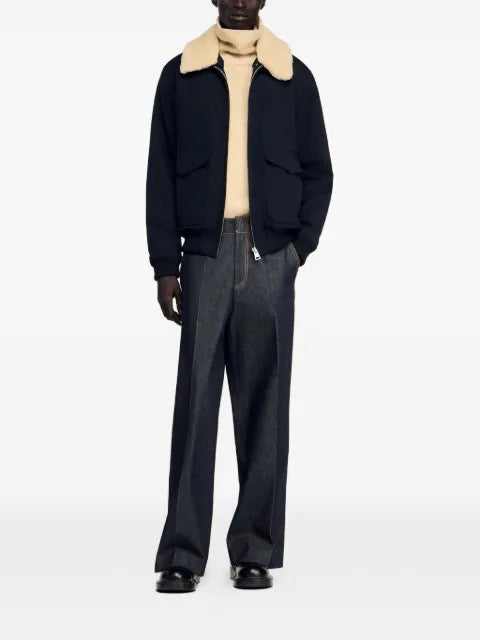 SANDRO removable collar jacket