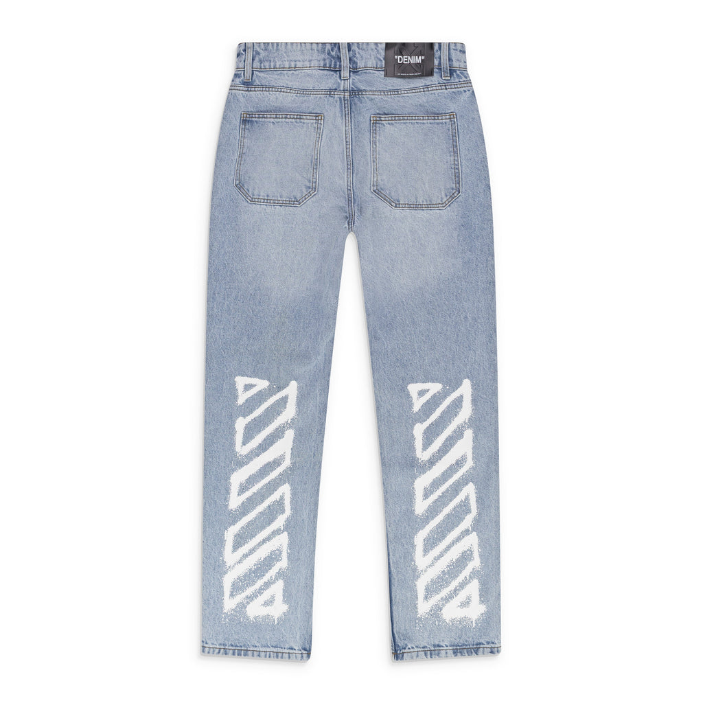 Light Indigo Relaxed Fit Spray Arrow Jeans