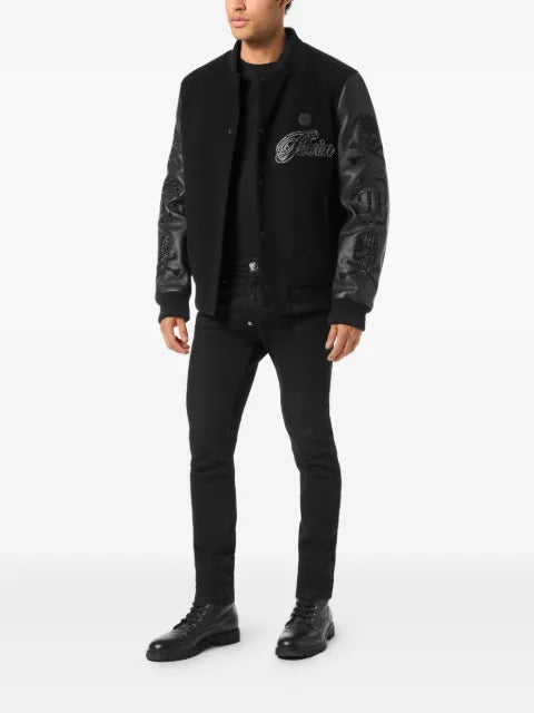 Philipp Plein  skull-embellished bomber jacket