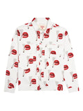 Emotionally Unavailable smoking lips print denim jacket