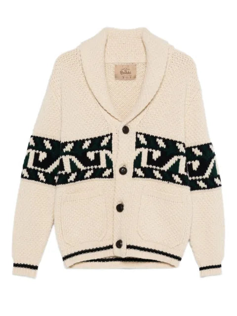RAKKI shawl-collar patterned cardigan