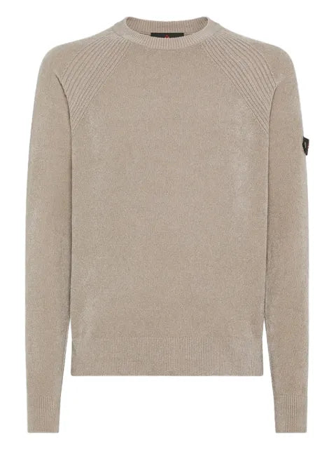 Peuterey Sironi 01 ribbed-panel logo-patch sweater