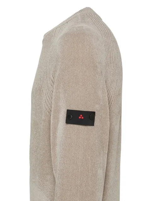 Peuterey Sironi 01 ribbed-panel logo-patch sweater