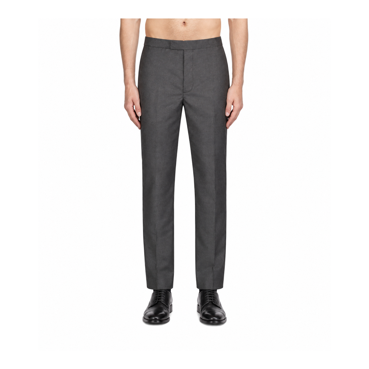 Thom Browne Style Men's Tailored Trousers with Signature Four-Bar Detail