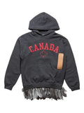 4SDESIGNS feather trim hoodie