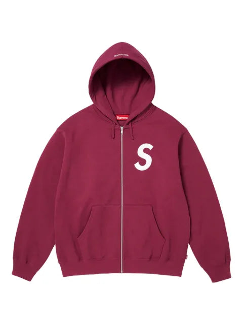 Supreme logo-print zip-up hoodie