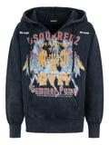DSQUARED2 Rock wash long & lean fit hoodie