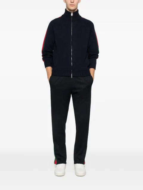 Gucci woven stitch knit wool zip jacket