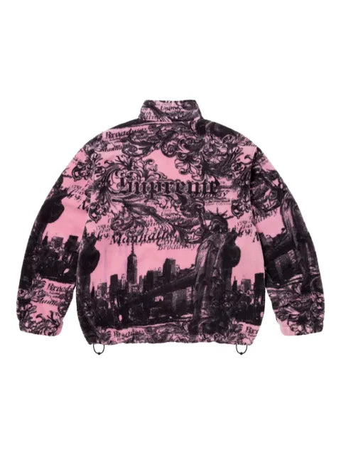 Supreme graphic fleece jacket