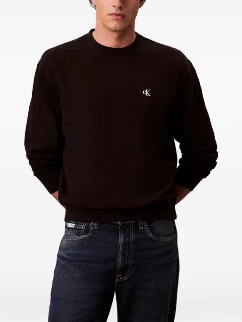 Calvin Klein logo-embroidery crew-neck sweatshirt