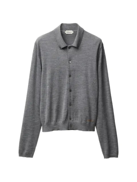 Versace embroidered wool knit cardigan