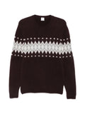 Eleventy crew neck fair isle-knit sweater