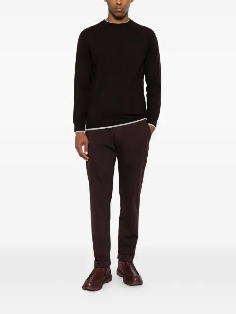 Eleventy raglan-sleeve tipped-trim sweater