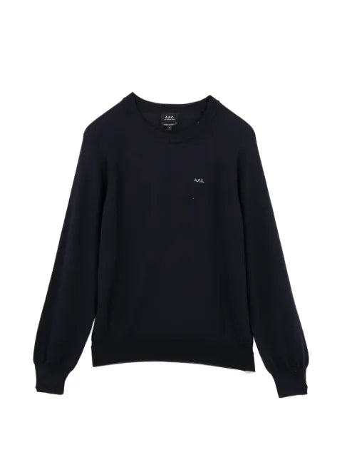 A.P.C. logo-embroidered raglan-sleeve jumper