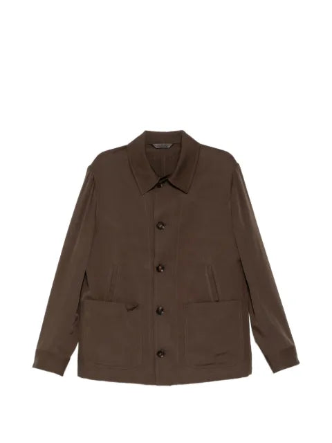 Brioni silk buttoned-cuff jacket