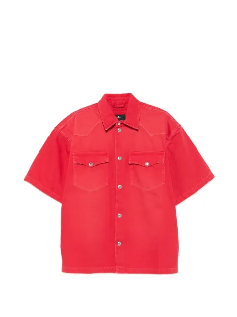 7 For All Mankind logo-patch short-sleeve overshirt