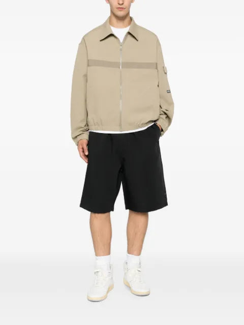 Stüssy tape-detail zip-up mechanic jacket