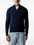 Hackett London quarter-zip embroidered-logo sweater