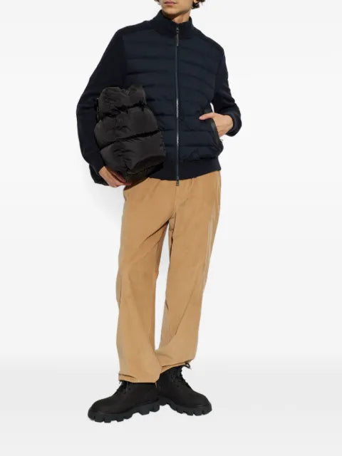 Moncler wool & cashmere blend padded zip-up cardigan