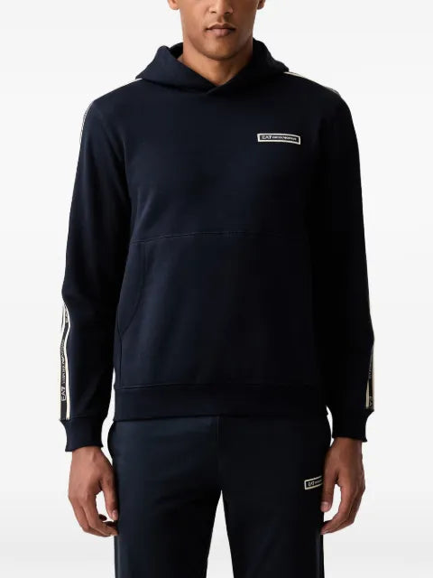 Ea7 Emporio Armani logo-tape hooded hoodie