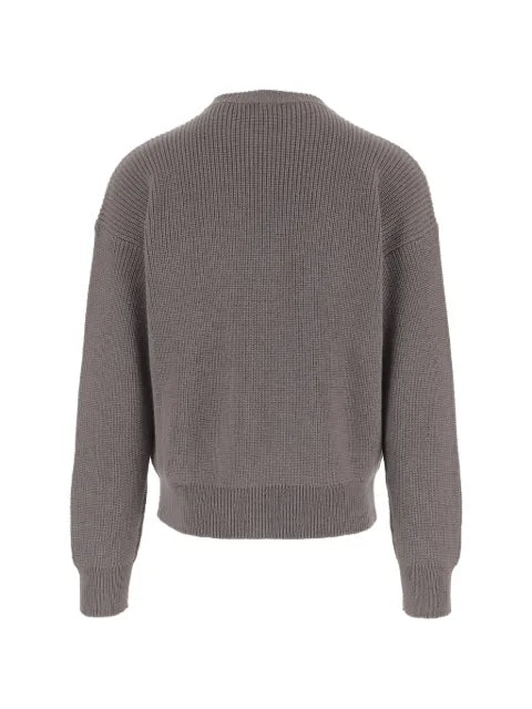 Giorgio Armani logo-embroidered ribbed-knit sweater