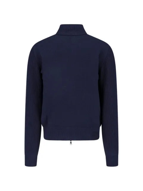 Moncler wool & cashmere zip-up cardigan