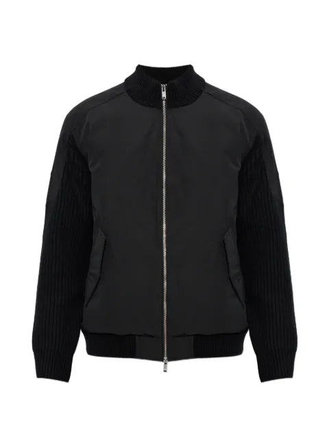 Moose Knuckles ribbed-knit panelled puffer jacket