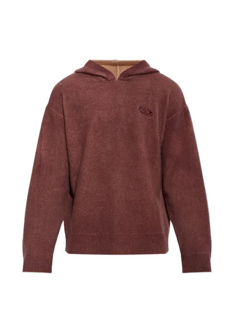 Diesel Double-dyed hoodie in wool-blend knit