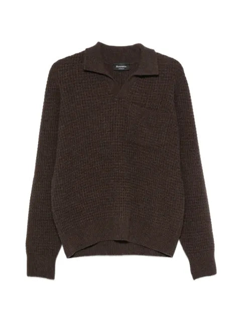AROVESCIO waffle-knit chest-pocket sweater