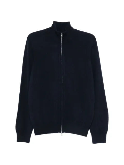 Soft Goat zip-up high-neck cardigan