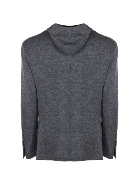 Eleventy hooded melange-effect jacket