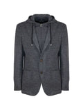 Eleventy hooded melange-effect jacket
