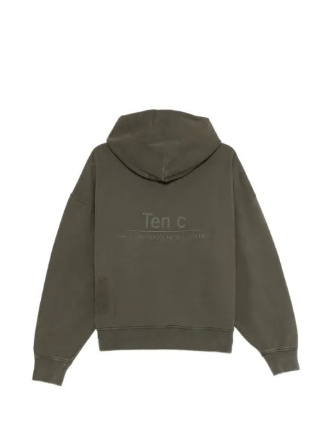 Ten C ribbed hem and cuffs hoodie