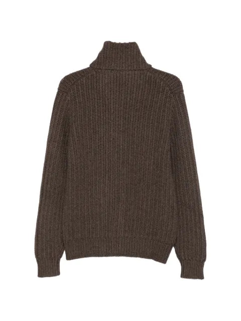 Barba ribbed-knit zip-up sweater