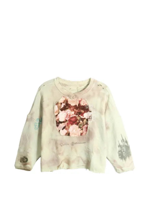 SAITOS flower-patch distressed sweatshirt
