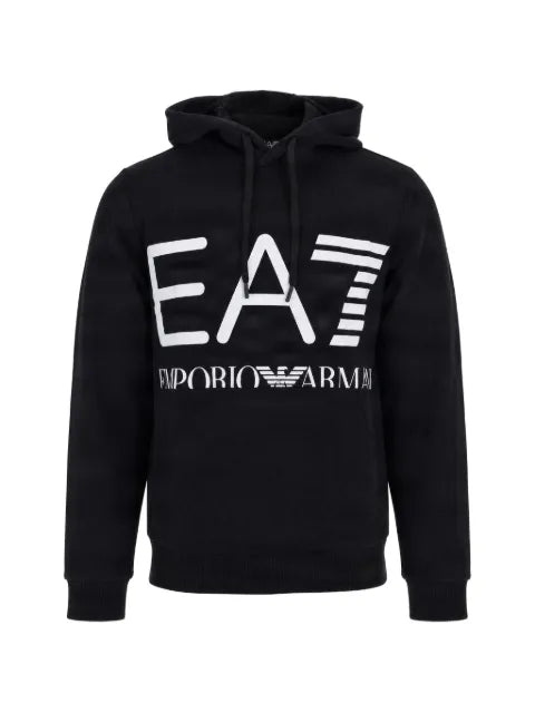 Ea7 Emporio Armani logo-print cotton hoodie